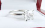 1.51ct 19K White Gold Cushion Diamond Solitaire Ring