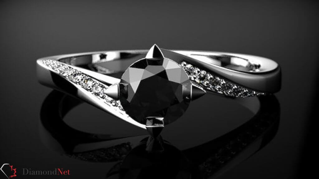 Black Diamond Engagement Ring