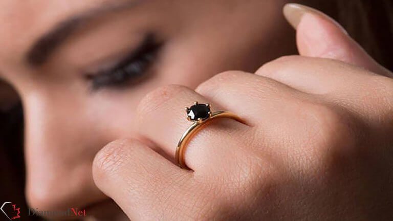 2.63 Carat Moissanite and Black Diamonds Mens Halo Ring, Unique Wedding Ring  14K Black Gold Handmade Certified