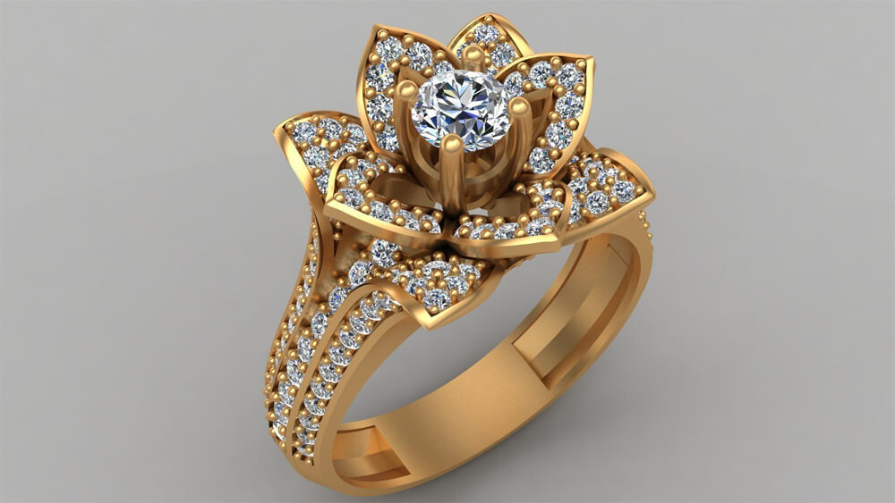 Flower engagement rings