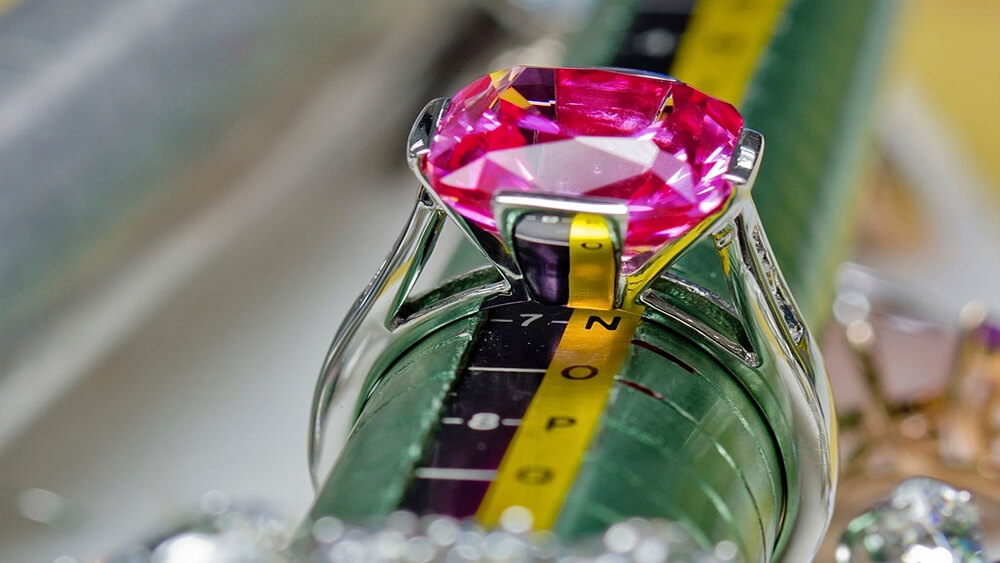 White gold ring with ruby