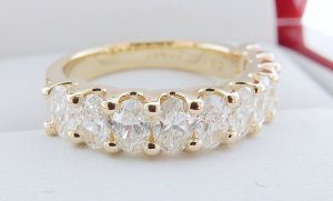 1.53ct Oval Semi-Eternity Wedding Band