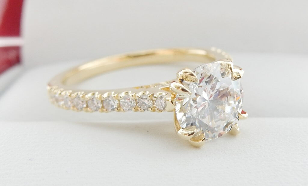 1.00ct Lab-Grown Diamond Yellow Gold Double-Prong Engagement Ring