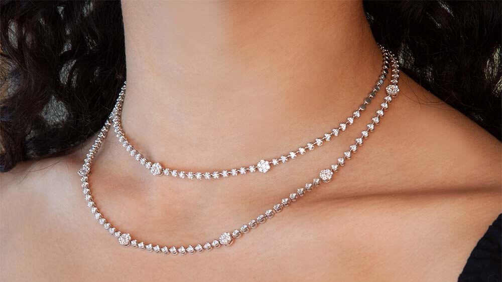 Opera length diamond necklace
