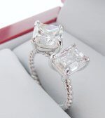 Two-Diamond-Engagement-Ring-Cushion-Emerald-diamond-GIA-DiamondNet.ca