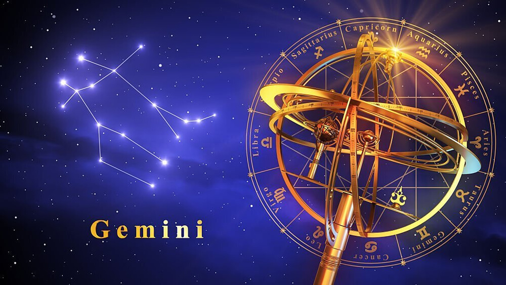 Armillary sphere and constellation Gemini