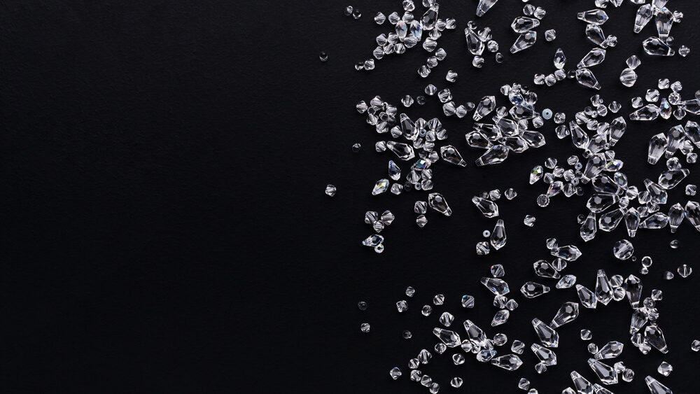 Beautiful diamonds on black background