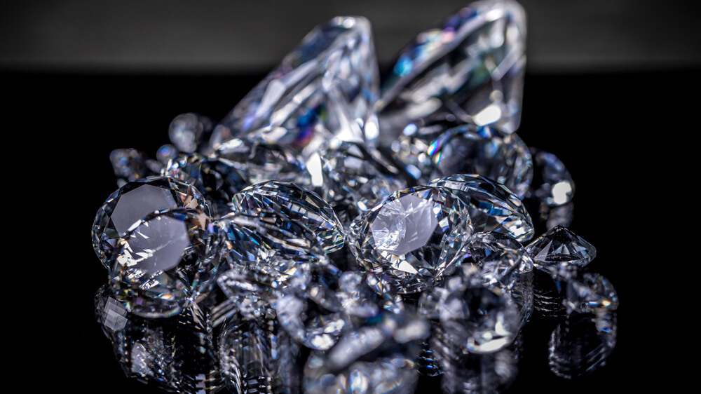 Luxury diamonds on black-background