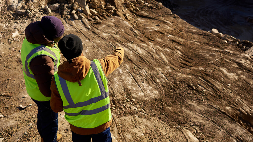 Miners in quarry