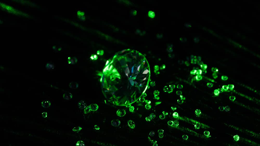 Collection of green diamonds