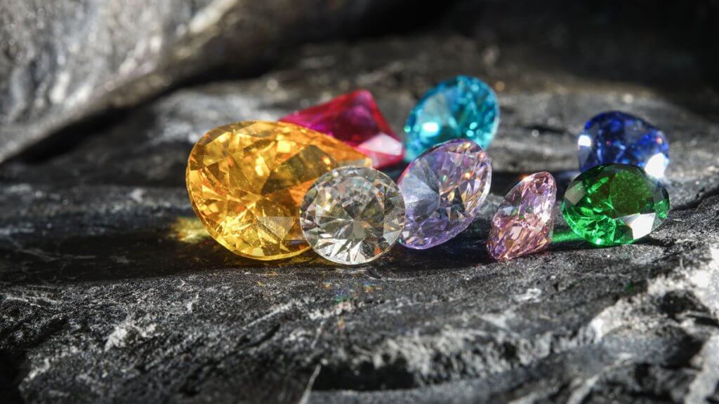 Glimmering natural colorful diamonds