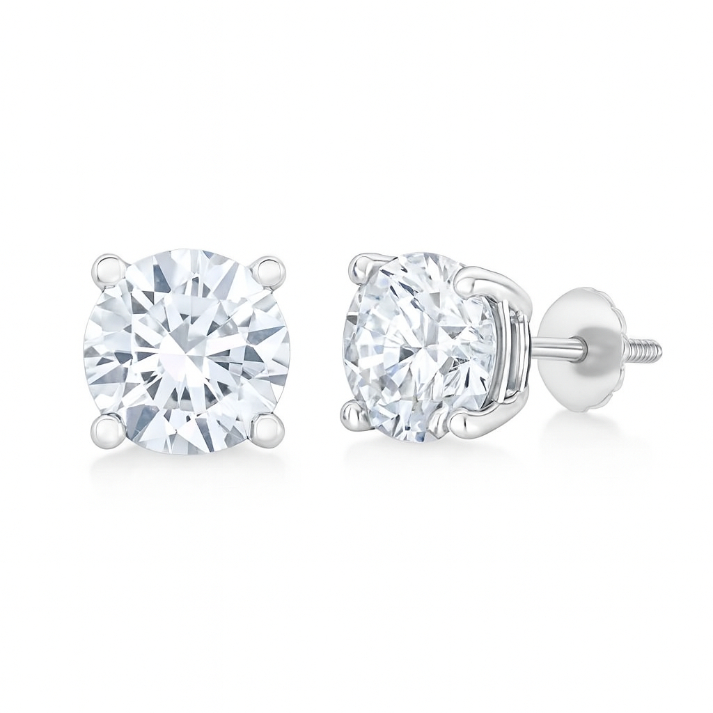 Diamond Stud Earrings 1 ct Solitaire Diamond Studs
