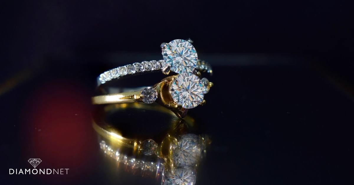 Stacked rings, showcasing a stylish combination of different metals for a unique ring stack.