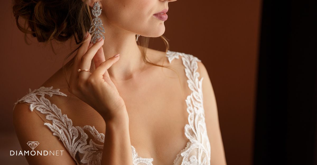 Elegant diamond necklace, earrings, and bracelet set, perfect for bridal jewelry and wedding occasions