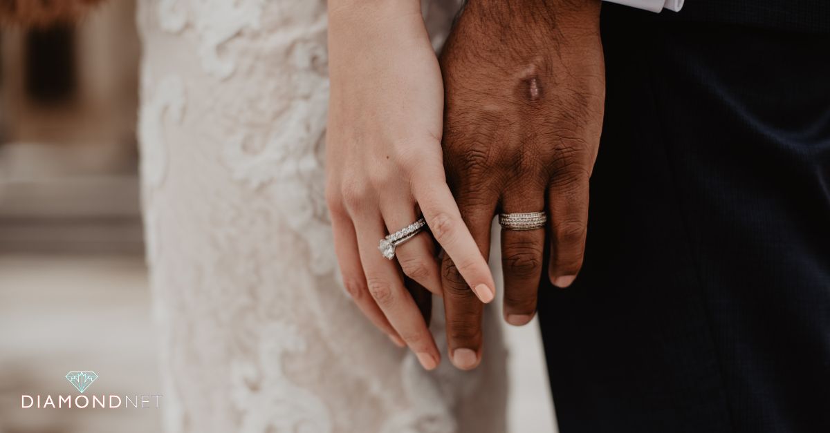 Hands displaying a variety of elegant rings
